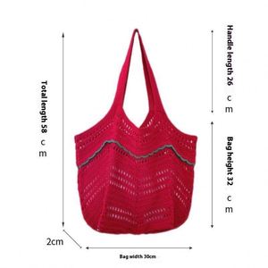 Stylish Bohemian Summer <b>Beach</b> Crochet <b>Bag</b> Women's Casual Outings Portable <b>Bag</b> <b>for</b> Spring Autumn Winter - Product Image 2