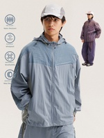 Veste de randonnée et d'alpinisme unisexe coupe-vent, hydrofuge et respirante, style montagne ; patchwork déstructuré