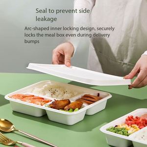 Conteneurs alimentaires compostables en bagasse de canne à sucre à compartiments multiples pour pique-nique et usage domestique – Vente directe en gros - Product Image 4