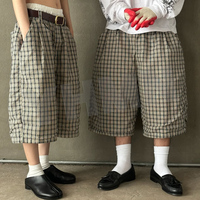 Shorts amples à carreaux surdimensionnés de haute qualité personnalisés, décontractés, vintage, à carreaux unis, streetwear, sport, été, shorts amples pour hommes