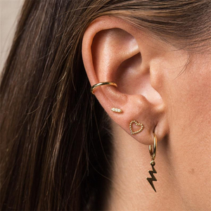 ROXI S925 Pendientes de Plata Minimalistas con Forma de Corazón, Pendientes Bonitos con Cuentas Huecas para Chicas - Product Image 3