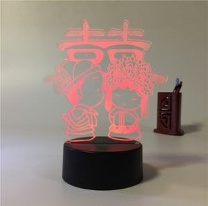 Lámpara de mesa táctil con carga USB que cambia de 16 colores, decoración de ilusión de visión de Anime personalizada, luz de noche LED acrílica 3D - Product Image 4
