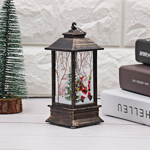 Lanterne de Noël, petite lampe à vent avec motif de cerf, à suspendre ou à poser, décoration de Noël intérieure et extérieure, cadeau de Noël en solde - Product Image 4