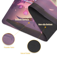 Tapis de jeu personnalisé avec logo, 14x24 pouces, carré, imprimé par sublimation, base en caoutchouc naturel, pour accessoires de jeu de bureau