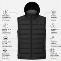 Gilet chauffant avec capuche, plusieurs poches, recharge USB, respirant, durable, super léger, hiver et coupe-vent