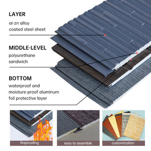 Thiết kế hiện đại PU bánh sandwich bảng điều chỉnh lửa bằng chứng & trang trí cách nhiệt kim loại Bảng điều chỉnh cho nội thất & Ngoại thất biệt thự tường - Product Image 4