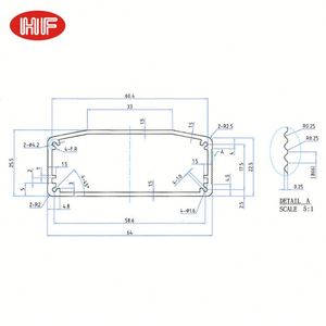 Customized 6063 Aluminum Alloy Extruded Control Box <b>Enclosure</b> with Heat Sink IP52 Protection Sandblasted Surface 25x64x110mm - Product Image 5