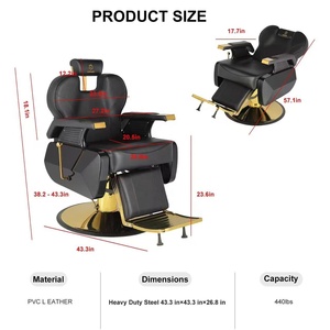 Chaise de salon de coiffure professionnelle de qualité supérieure, mobilier commercial moderne pour salon de beauté et barbier - Product Image 6