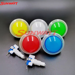 60mm Round LED Illuminated Push Button 5V/12V Translucent Video <b>Game</b> Vending <b>Machine</b> Crane <b>Claw</b> Plastic Push buttons - Product Image 3