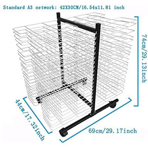 JH-MH 16 अलमारियों धातु कलाकृति भंडारण प्रदर्शन के लिए पहियों के साथ पहियों के साथ धातु कला भंडारण प्रदर्शन रैक - Product Image 2
