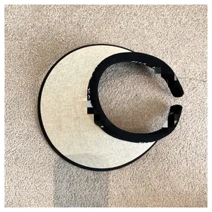 Sombrilla Sombrero de paja de verano para niños Sombrero de copa vacío arbolado Anti-UV Cubierta facial Sombrero de Sol de ala grande Sombrero de Sol de ciclismo superior duro