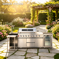 Barbecue portable à gaz 6 brûleurs en acier inoxydable 304 avec allumage électronique par impulsion, idéal pour les événements en plein air et les fêtes dans la cour, en métal.