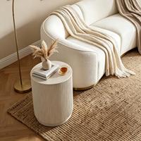 Table basse d'angle Voxhome pour canapé, salon, appartement, petit espace, meubles en bois massif, table basse circulaire pour la maison