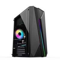 Boîtiers PC Gaming Mid-Tower Haut de Gamme pour Vente en Gros avec Panneau LED en Plastique pour Ordinateur de Bureau
