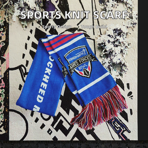 Écharpe de sport tricotée jacquard personnalisée OEM, longue, imprimée avec nœuds, logo d'équipe de football, promotionnelle, hiver, vente en gros, écharpe de sport 2026 - Product Image 2