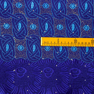 قماش دانتيل سويسري أفريقي مطرز بسعر الجملة، قماش دانتيل قطني نيجيري مع أحجار للملابس - Product Image 4