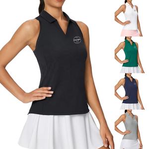 Vente en gros Tenue de sport légère et sans couture personnalisée Débardeurs col en V dos nageur Design uni Débardeur tennis pour femme - Product Image 5