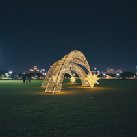 Wasserdichte LED-Lichtfestival-3D-Metallrahmen-Sternmotiv-Torbogen-Laterne für Stadtplätze – ideal für Feiertagsattraktionen