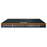Conmutador Ethernet gestionado TiNCAM 1U de 48 puertos 10/100/1000Base-T, 6 puertos Gigabit SFP, capa 2, WEB, QOS, SNMP, para empresas, en stock.
