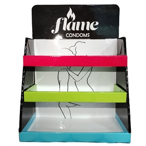 Support de préservatifs en plastique pour la vente au détail, 3 niveaux, acrylique courbé à chaud, comptoir de point de vente, pop - Product Image 6