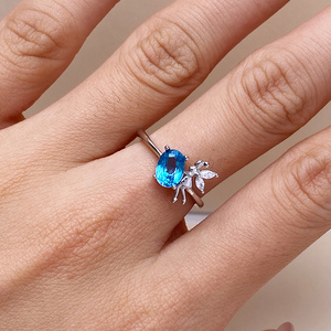 Đồ Trang Sức Mới Hợp Thời Trang Sterling 925 Bạc Mạ Vàng Tự Nhiên Topaz Tính Khí Engagement Wedding Party Vòng Cổ Nhẫn Set Trẻ Em - Product Image 5