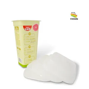 Cuadrado 400 ml 14 oz bebidas desechables té de burbujas taza de plástico para llevar café sellado tazas de jugo