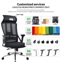 Fauteuil de bureau ergonomique en maille avec soutien lombaire pour la vente en gros