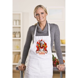 Chất Lượng Cao 100% <span class=keywords><strong>Spun</strong></span> <span class=keywords><strong>Polyester</strong></span> Đầy Đủ Chiều Dài Nấu Ăn Tạp Dề Biểu Tượng Tùy Chỉnh Thăng Bằng Dầu Không Thấm Nước Bằng Chứng - Product Image 4