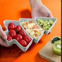 Assiette en plastique créative en forme de sapin de Noël pour bonbons, snacks, noix, fruits secs, plateau de petit-déjeuner, bol à desserts pour mariage et fête