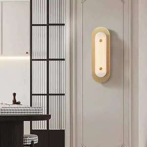 โคมไฟติดผนังทรงกลมทันสมัย ตัวโคมทองแดง ฝาครอบแก้วสีขาว ขั้วหลอด E27 หลอด LED 2700K แสงวอร์มไวท์ สำหรับห้องนั่งเล่น - Product Image 5