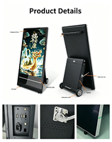 Afficheur publicitaire portable d'extérieur 43'' 1800 Nits, alimenté par batterie, signalisation numérique pour restaurant, hôtel, magasin de vêtements