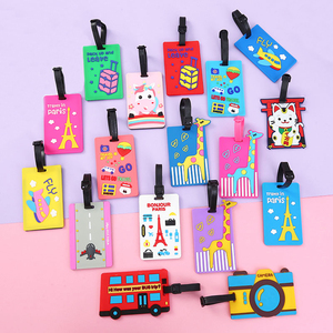 Cá nhân Silicone <span class=keywords><strong>PVC</strong></span> cao su PU Da Hành lý thẻ biểu tượng tùy chỉnh Túi xách thẻ kim loại du lịch trống tên hành lý Thẻ thiết lập - Product Image 1