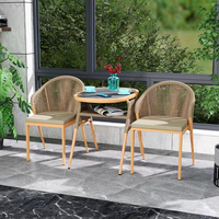 Table de loisirs de jardin et housse de chaise en corde pour balcon extérieur petite table et chaise