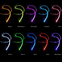 Fouet à fibres optiques rechargeable de 6e génération, 195 cm, batterie 2000 mAh 12H+, 10 couleurs RGB, 7 modes, alliage d'aluminium, pour boîte de nuit