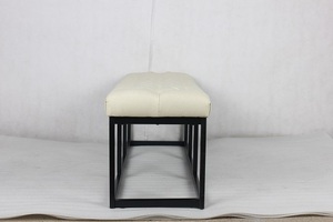 Banc en tissu pelucheux minimaliste moderne TOSEE, structure en acier avec revêtement en poudre, personnalisable pour appartement, chambre, salon, hôtel, villa - Product Image 3