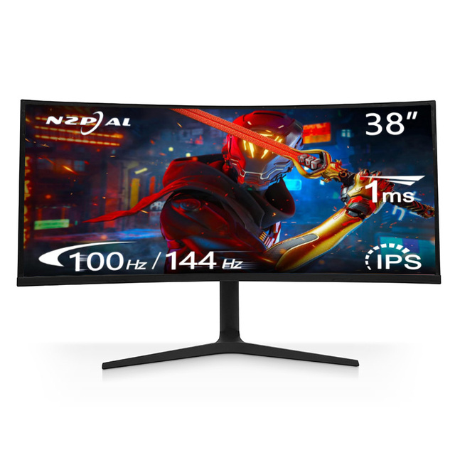 Desktop Computer Curved Monitor 37.5 38 Inch Qhd 4k Super Wide Screen 100Hz 144Hz Gaming Monitor