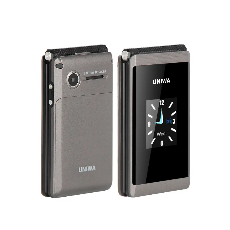 उच्च गुणवत्ता बड़े फ़ॉन्ट बड़े बटन UNIWA X28 जीएसएम 2G फ्लिप फोन