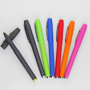 <b>Cheap</b> Rubber Coted Custom Black and Gold Promotional Cozy Soft Touch Gel <b>Pen</b> With Logo - Product Image 2
