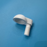 Crucible en céramique de nitrure de bore hexagonal en forme de L fileté, bateau de fusion hémisphérique en BN, support d'échantillon en céramique HBN