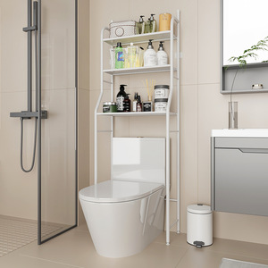 Estante Metálico Independiente para Almacenamiento sobre el Inodoro, Estante para Lavadora, Organizador de <span class=keywords><strong>Baño</strong></span>, Ahorrador de Espacio, Organizador de Múltiples Niveles - Product Image 3