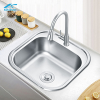 Nouveau design d'évier de cuisine à bol carré simple en acier inoxydable sans robinet