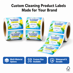 Étiquettes autocollantes imperméables personnalisées pour bouteilles et pulvérisateurs, étiquettes rectangulaires en rouleau BOPP avec impression numérique - Product Image 2