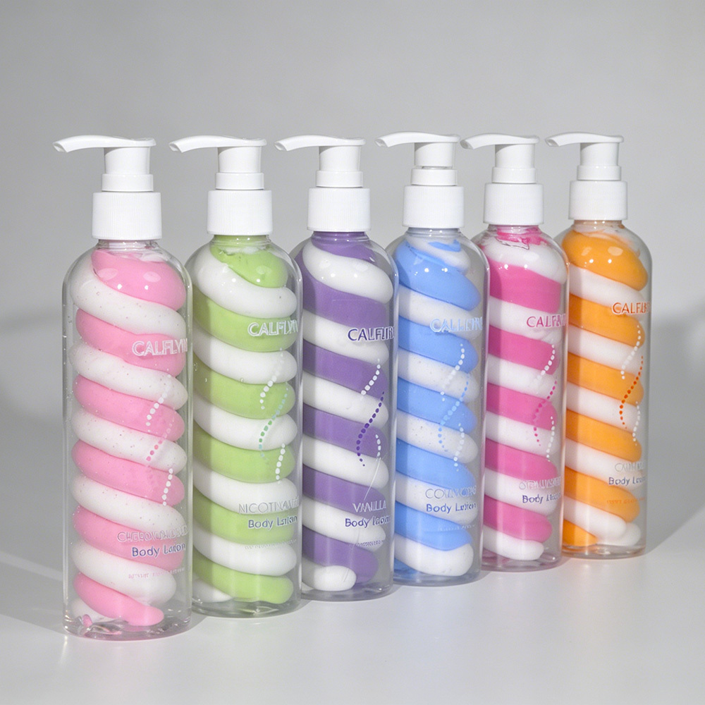 Private Label Collagen Body Lotion Moisturizing Anti-Aging Body Cream Spiral Marshmallow Ice Cream Design Daily Skin Care