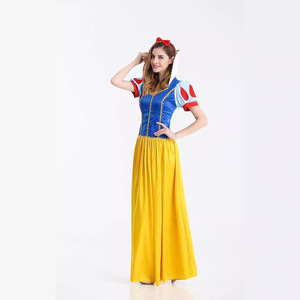 Robe de princesse blanche-neige pour femmes, Costume de conte de fées pour adultes, tenue de fête, robe longue jaune, bleue, rose - Product Image 4