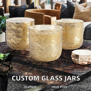 Bougeoirs en verre électrolytique personnalisables-Impression offset faite à la main imperméable et légère pour décoration intérieure pour bougie de Noël - Product Image 2