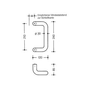 Mango de empuje HEWI Color n. ° 90m Ancho 120 mm - Product Image 2