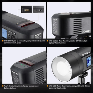 Ad400pro 400ws Gn72 Ttl 1/8000s Hss 2.4G Built-in <b>Wireless</b> X System Witstro All-in-one <b>Outdoor</b> Flash for <b>Camera</b> Photography No - Product Image 6