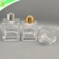 Flacon pulvérisateur vide en verre, carré, avec couvercle en métal, de 250ml, 130ml, 100ml, 50ml