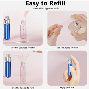 Atomizador de Perfume Recargable de <span class=keywords><strong>Viaje</strong></span> de Aluminio de 5 ml con Logotipo Personalizado, Mini Botella de Perfume de Vidrio para Viajes - Product Image 6