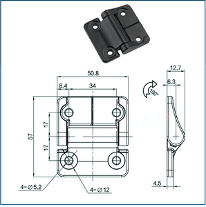 Charnières à arrêt libre en alliage de zinc pour profilés en aluminium extrudé LangLe, charnières métalliques réglables à couple variable avec amortissement - Product Image 4
